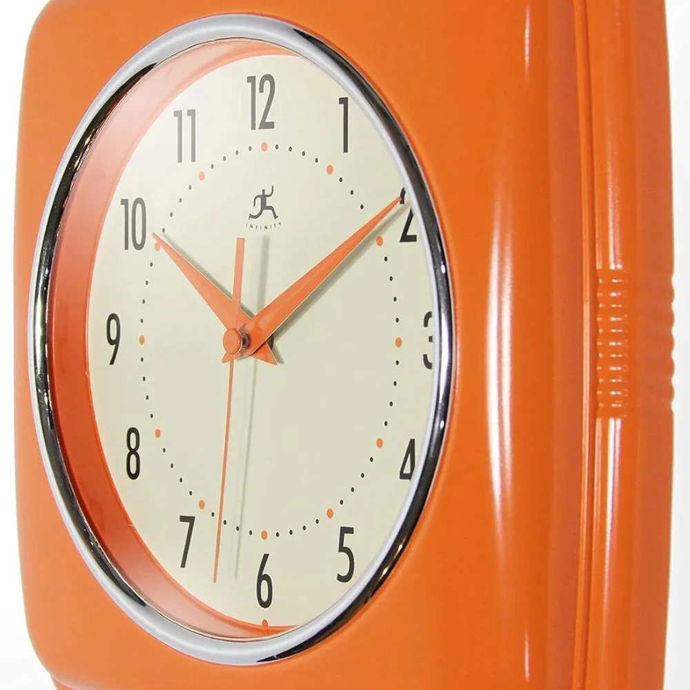 Mid Century Modern Style Orange‎ Clock
